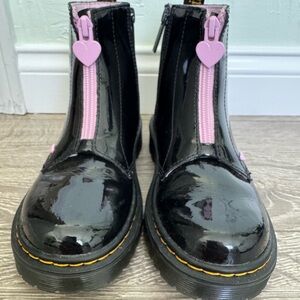 Dr. Martens Black Boots with Pink Lining